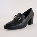 Moseles Blackleather Heeled Loafers