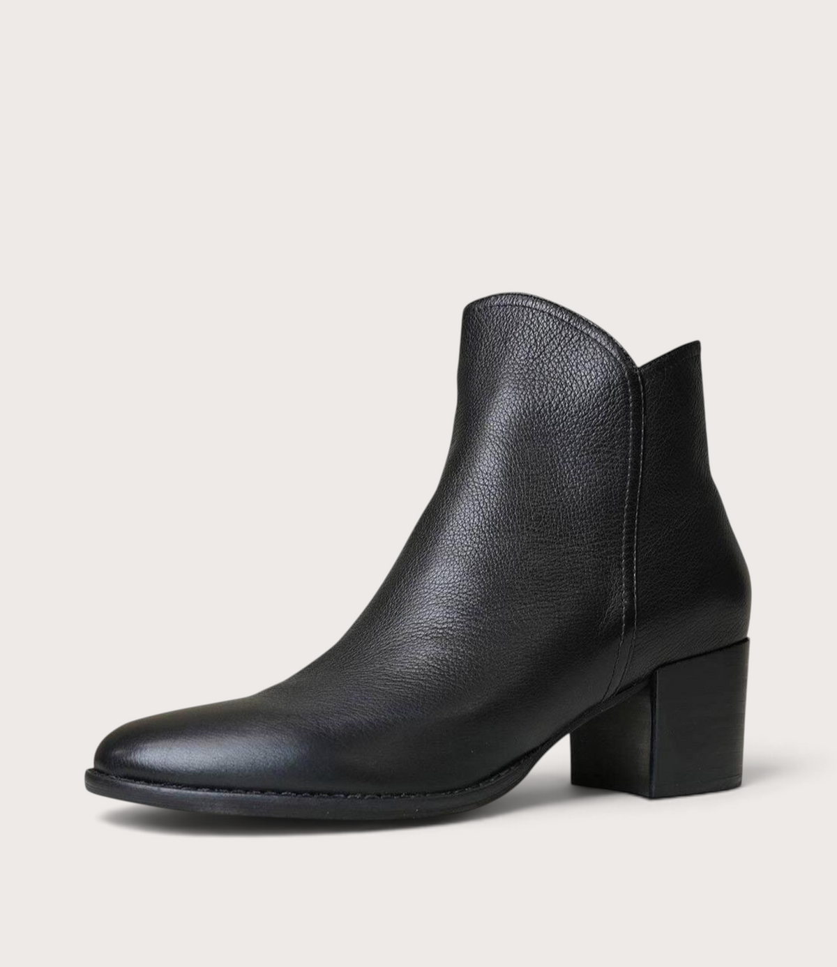 Mockas Black Leather Ankle Boots