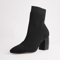 147240 Black Knit Ankle Boot - CARRANO | Shouz