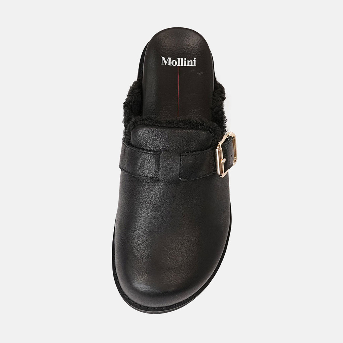 Merchah Black Leather Mules - MOLLINI | Shouz