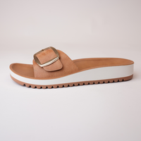 Naja Brandy Leather Slides