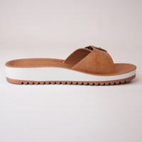 Naja Brandy Leather Slides