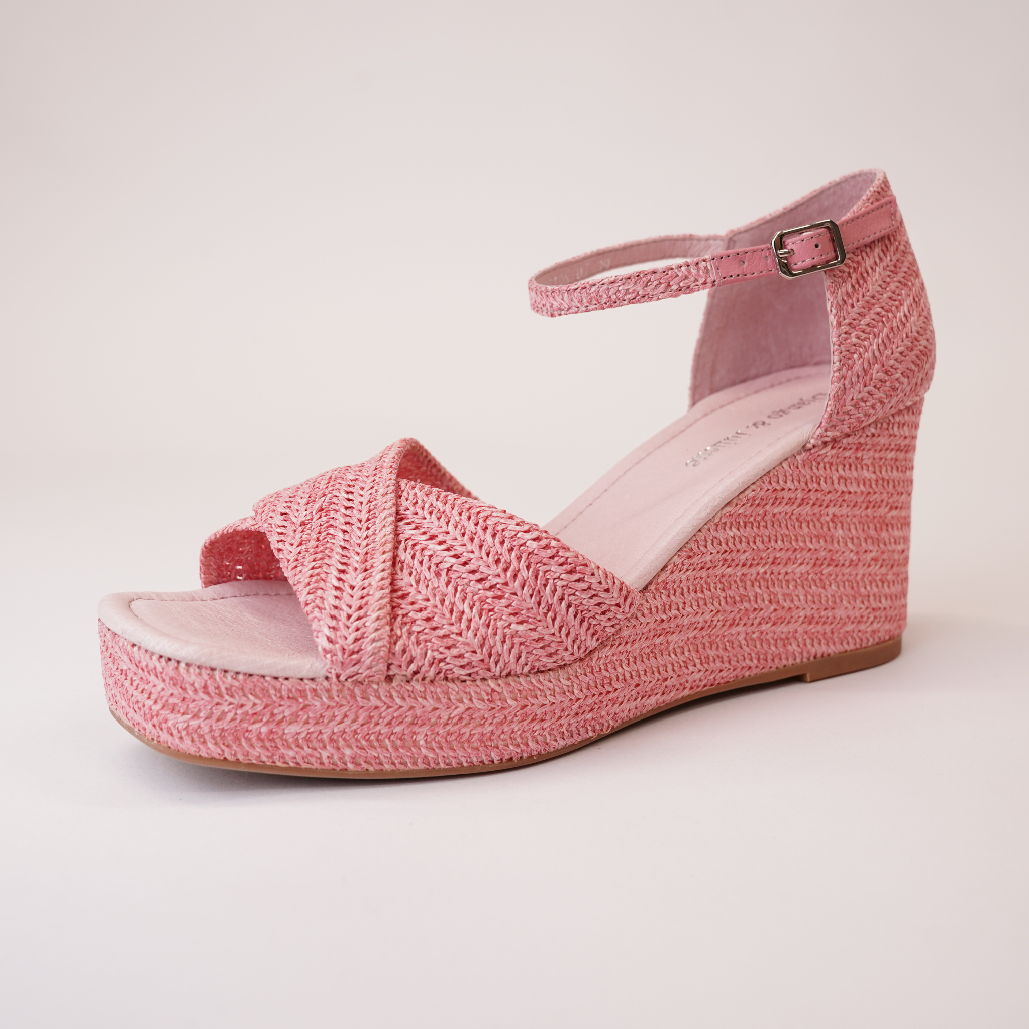 Cotton Pink Wedges by Django \u0026 Juliette – Shouz