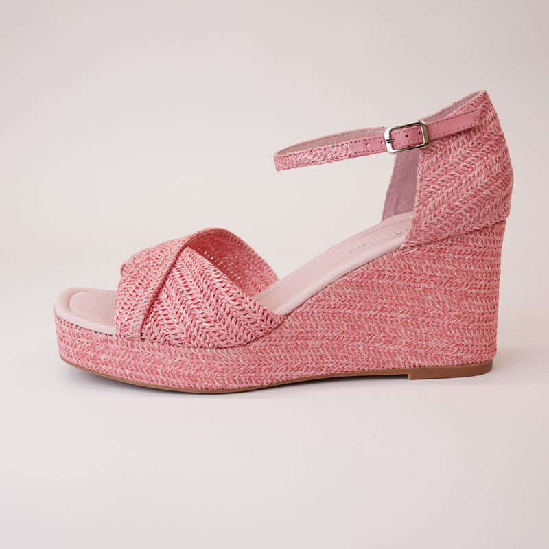 Cotton Pink Wedges by Django Juliette Shouz