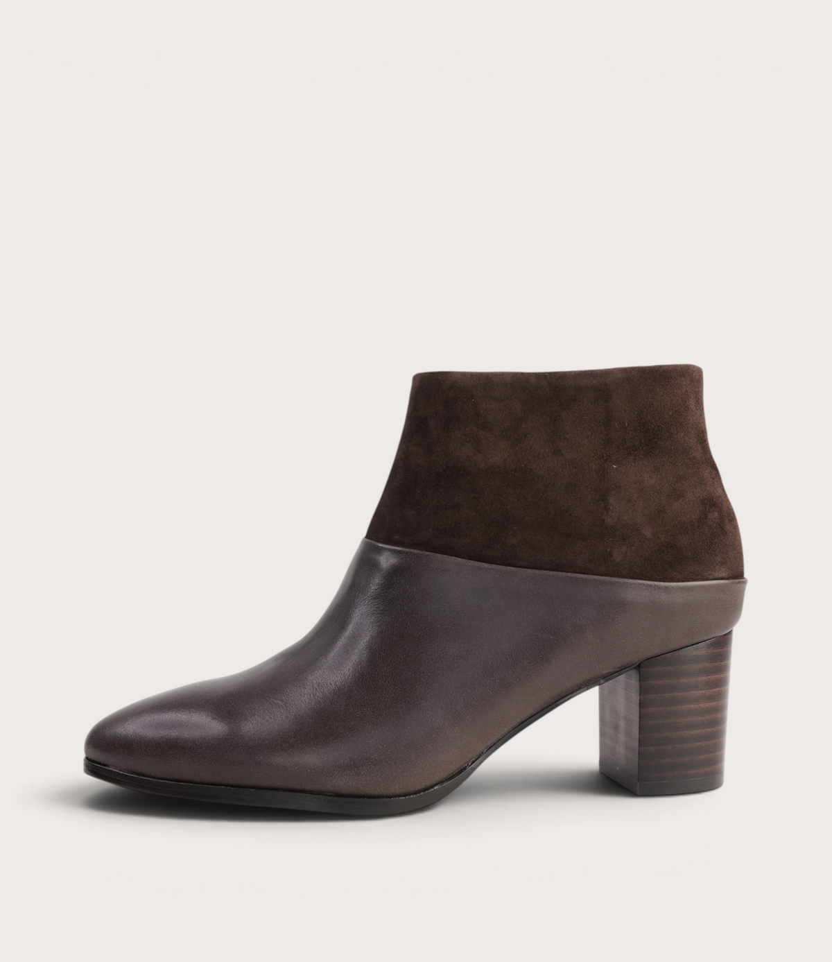 Blumas Choc Leather/ Choc Suede Ankle Boots - DJANGO AND JULIETTE | Shouz