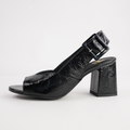 Mentha Black Patent Heels