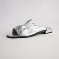 Luna Silver Leather Flats