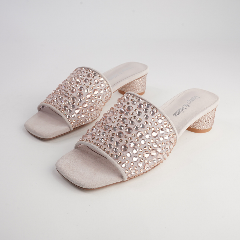 Heda Nude Multi Leather Heels