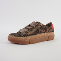 Torayne Camel Leopard Suede/ Red Multi Leather Sneakers