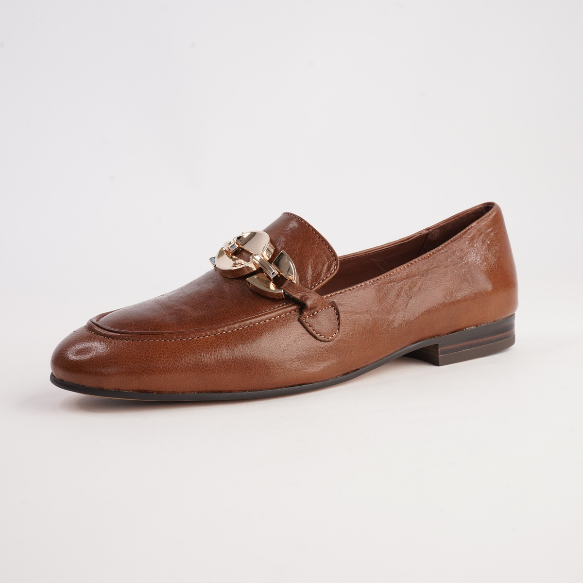 Ilysa Cognac Polish Leather Loafers - DJANGO AND JULIETTE | Shouz