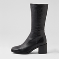Sesina Black Leather Calf Boots