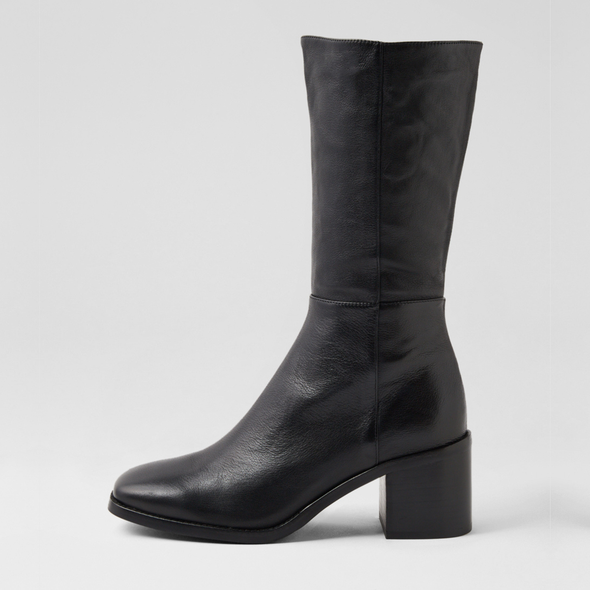 Sesina Black Leather Calf Boots - MOLLINI | Shouz