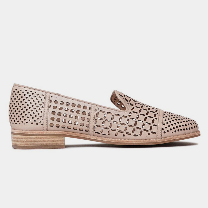 Alycia Nude Leather Loafers