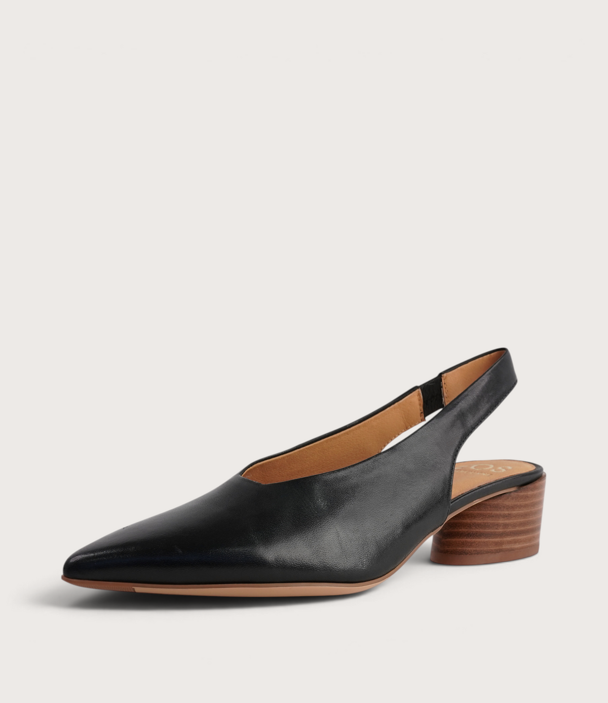 Hatti Black Leather Heels