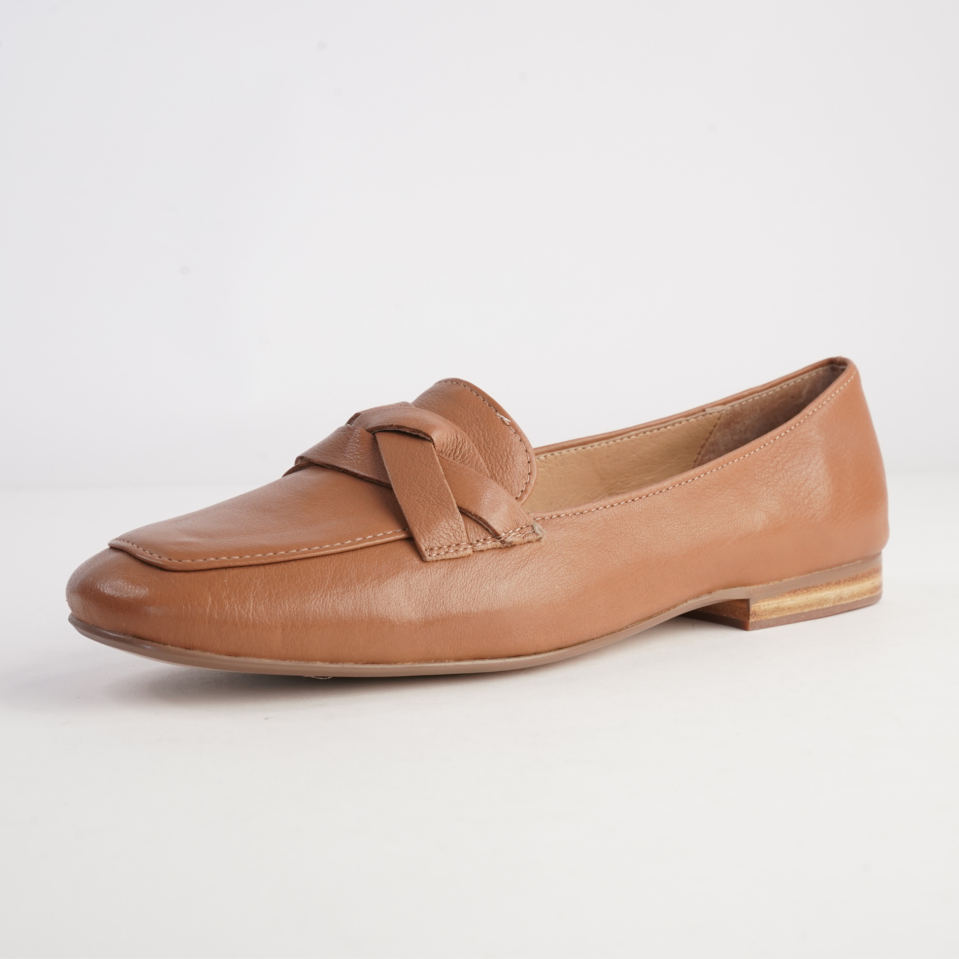 Marcee Tan Leather Flats - TOP END | Shouz