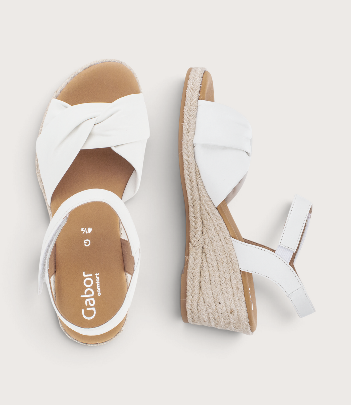 Lunar White Leather Wedges