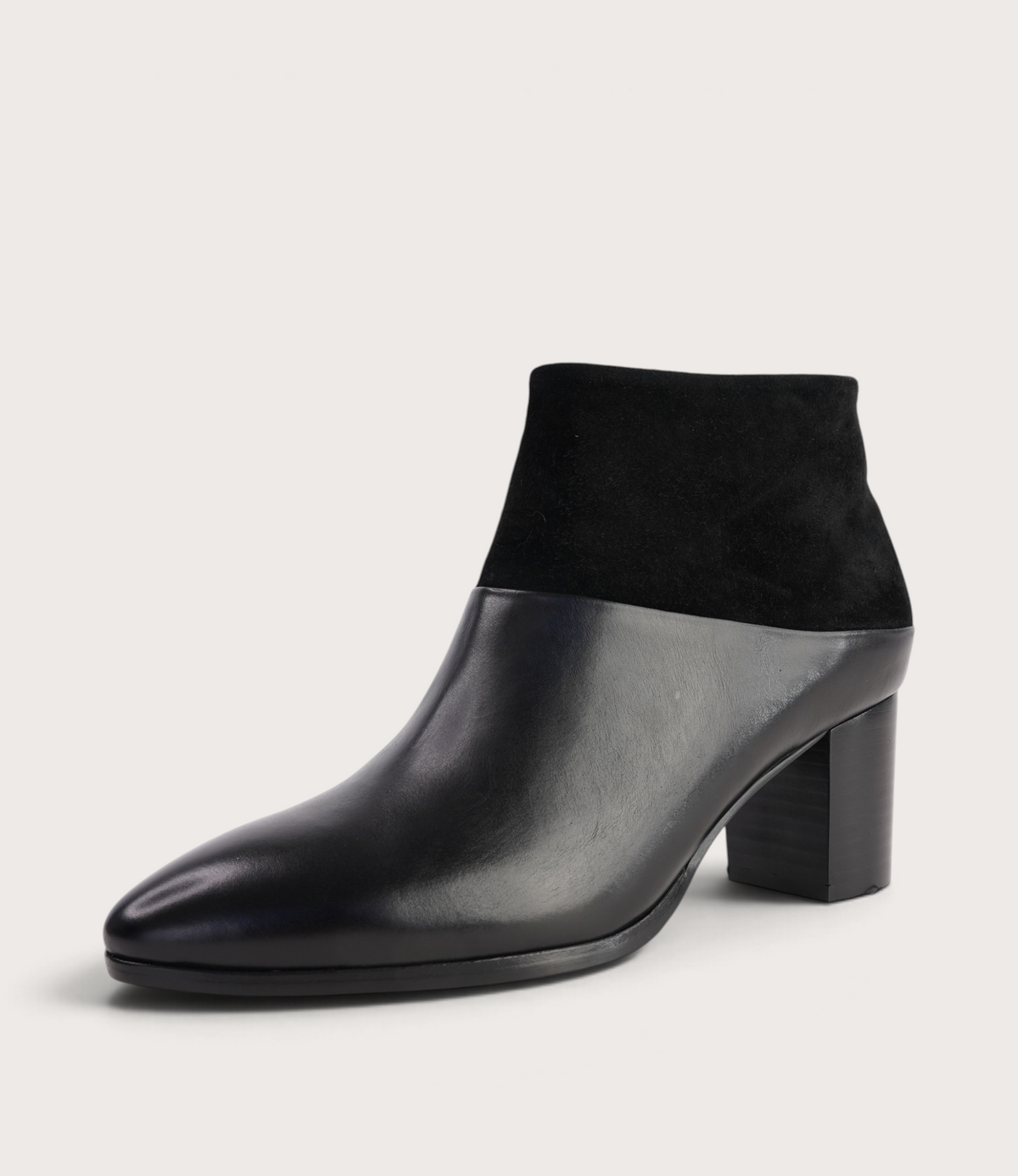 Blumas Black Leather Black Suede Ankle Boots - DJANGO AND JULIETTE | Shouz