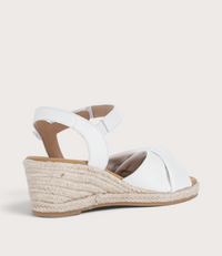 Lunar White Leather Wedges