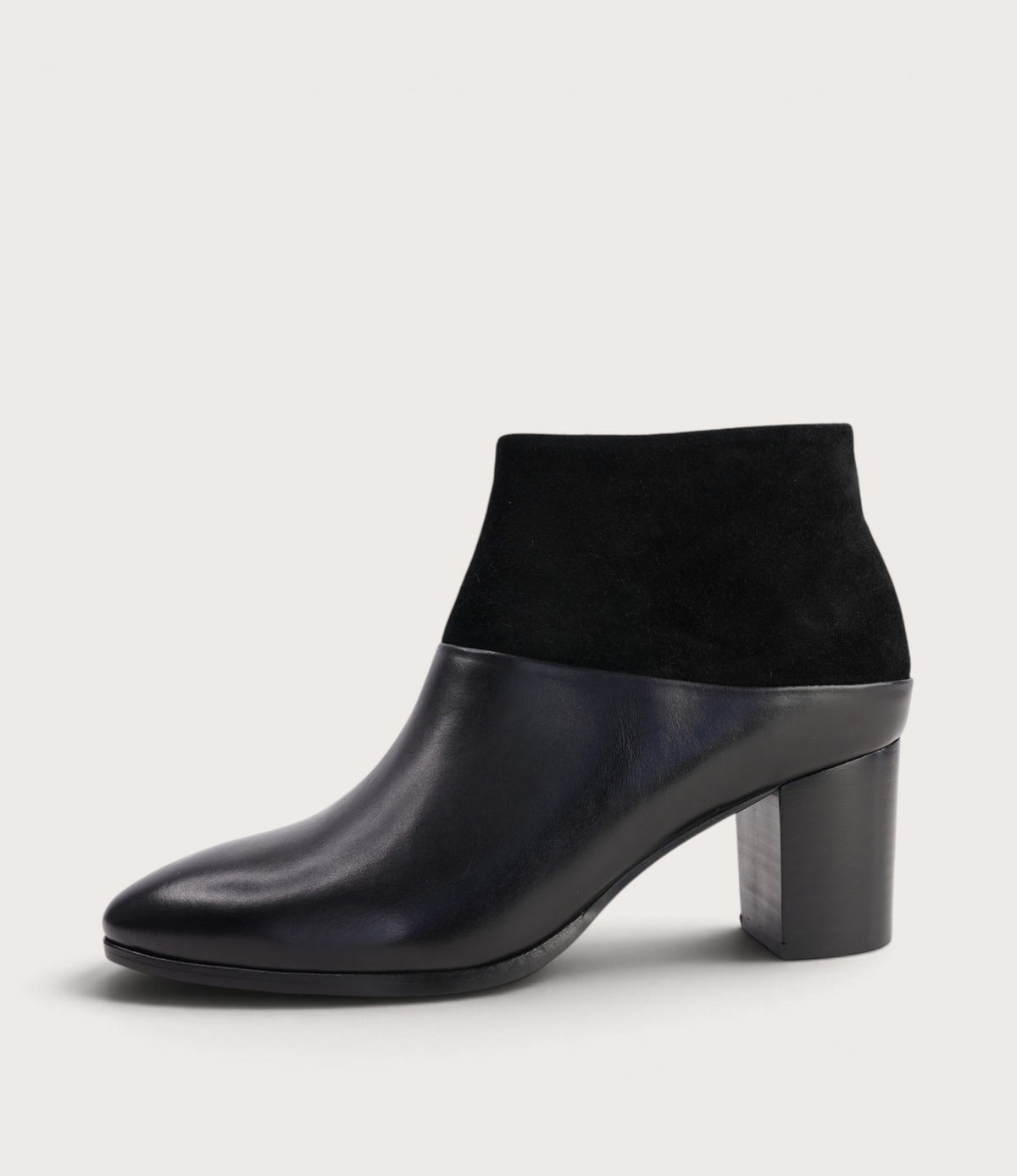 Blumas Black Leather Black Suede Ankle Boots - DJANGO AND JULIETTE | Shouz