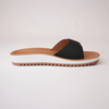 Naja Black Leather Slides