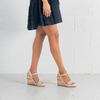 Etroya Almond Leather Espadrille Wedges