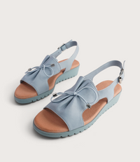 Malika Denim Leather Sandals