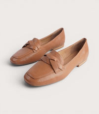 Marcee Tan Leather Loafers