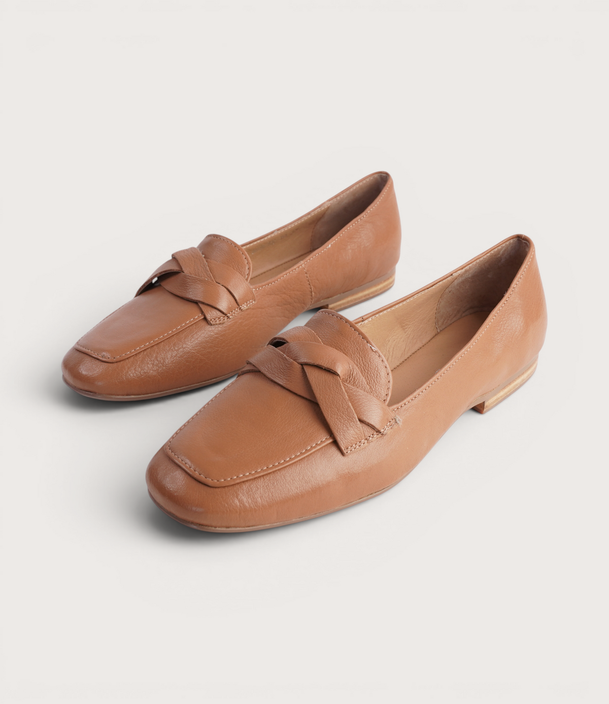 Marcee Tan Leather Loafers