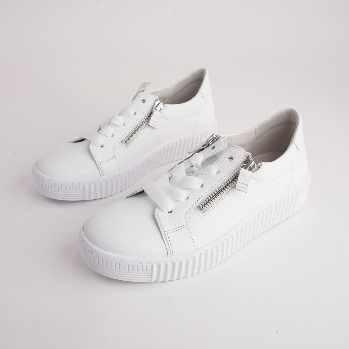 Amelia White Leather Sneakers - GABOR | Shouz