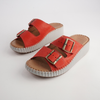 Solena Red Leather Slides