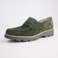 Dorte Olive Suede/ Olive Sole Loafers