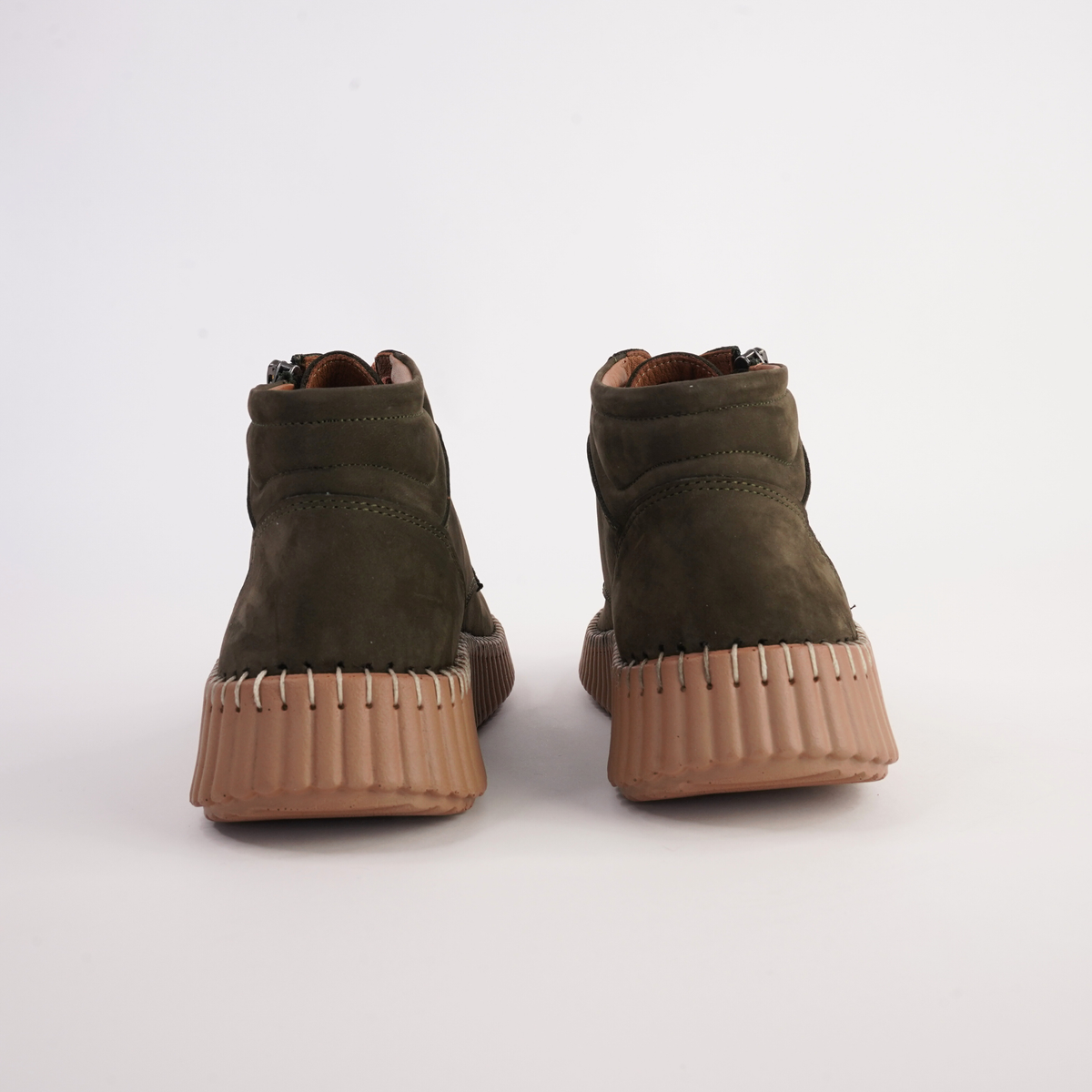 Venetzia Dark Olive Nubuck Boots - SALA | Shouz