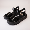 Babels Black Patent Leather Sandals