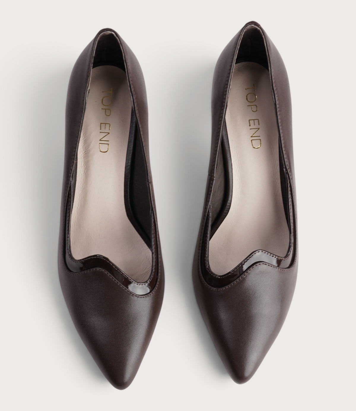 Blosko Choc Leather/ Patent Heels