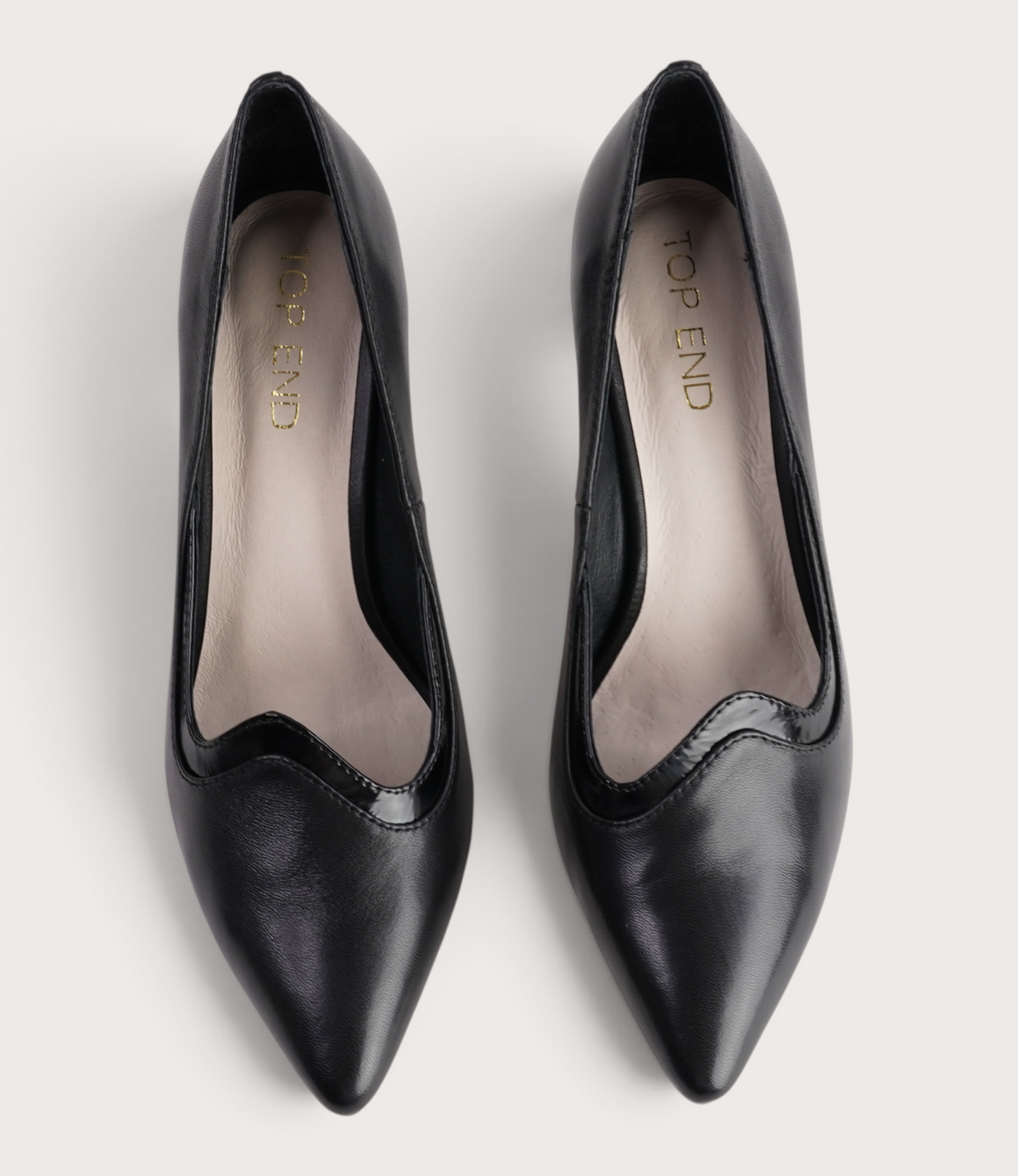 Blosko Black Leather/ Patent Heels