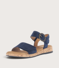 Baskon Navy Suede Sandals