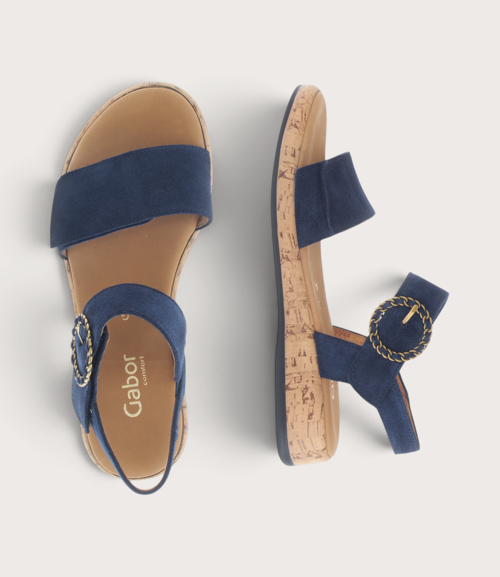 Baskon Navy Suede Sandals