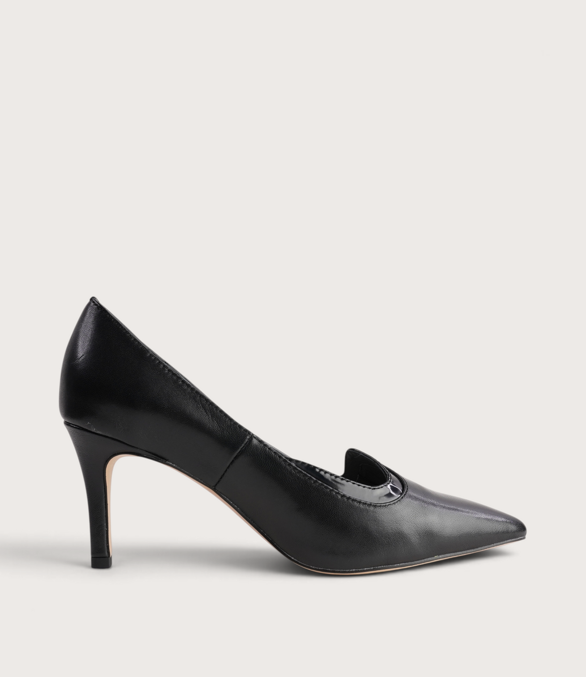 Blosko Black Leather/ Patent Heels