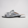 Luna Silver Leather Flats