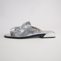 Luna Silver Leather Flats