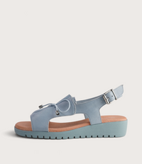 Malika Denim Leather Sandals