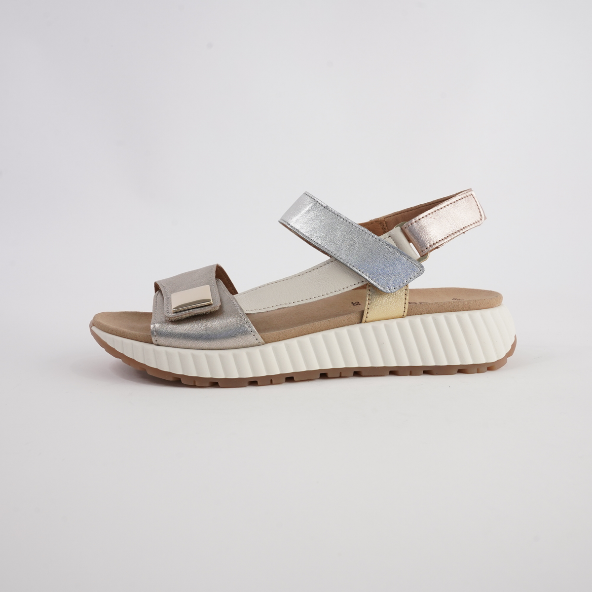 Cora Metallic Combi Leather Sandals - GABOR | Shouz