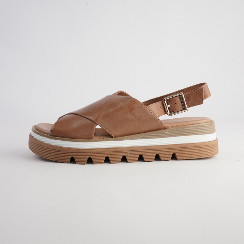 Sasi Tan Leather Sandals
