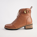 Doha Brandy Leather Ankle Boots