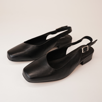 Bekasi Black Leather Flats