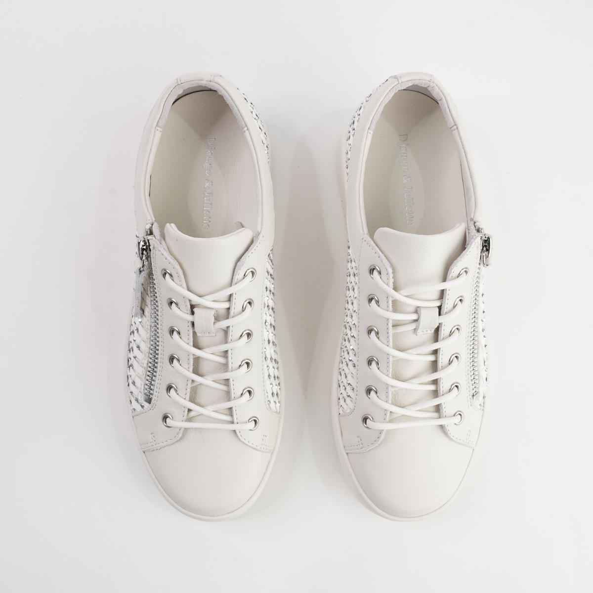 Lelah Ivory Multi Leather Sneakers - DJANGO AND JULIETTE | Shouz