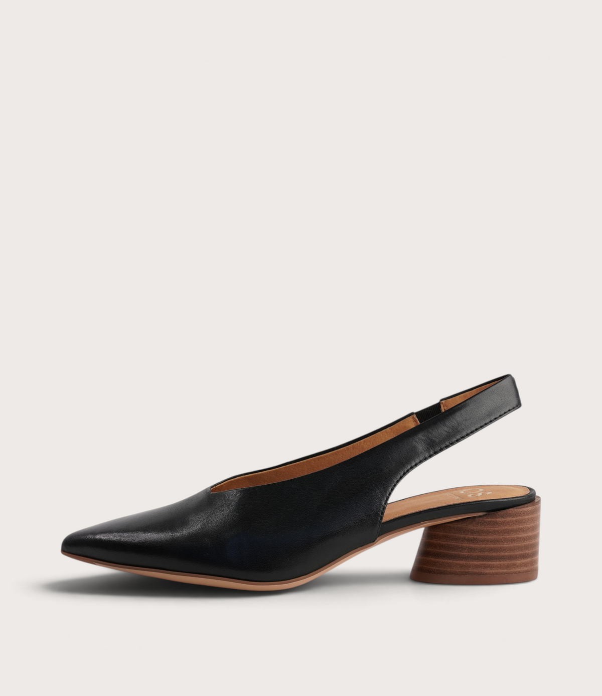 Hatti Black Leather Heels