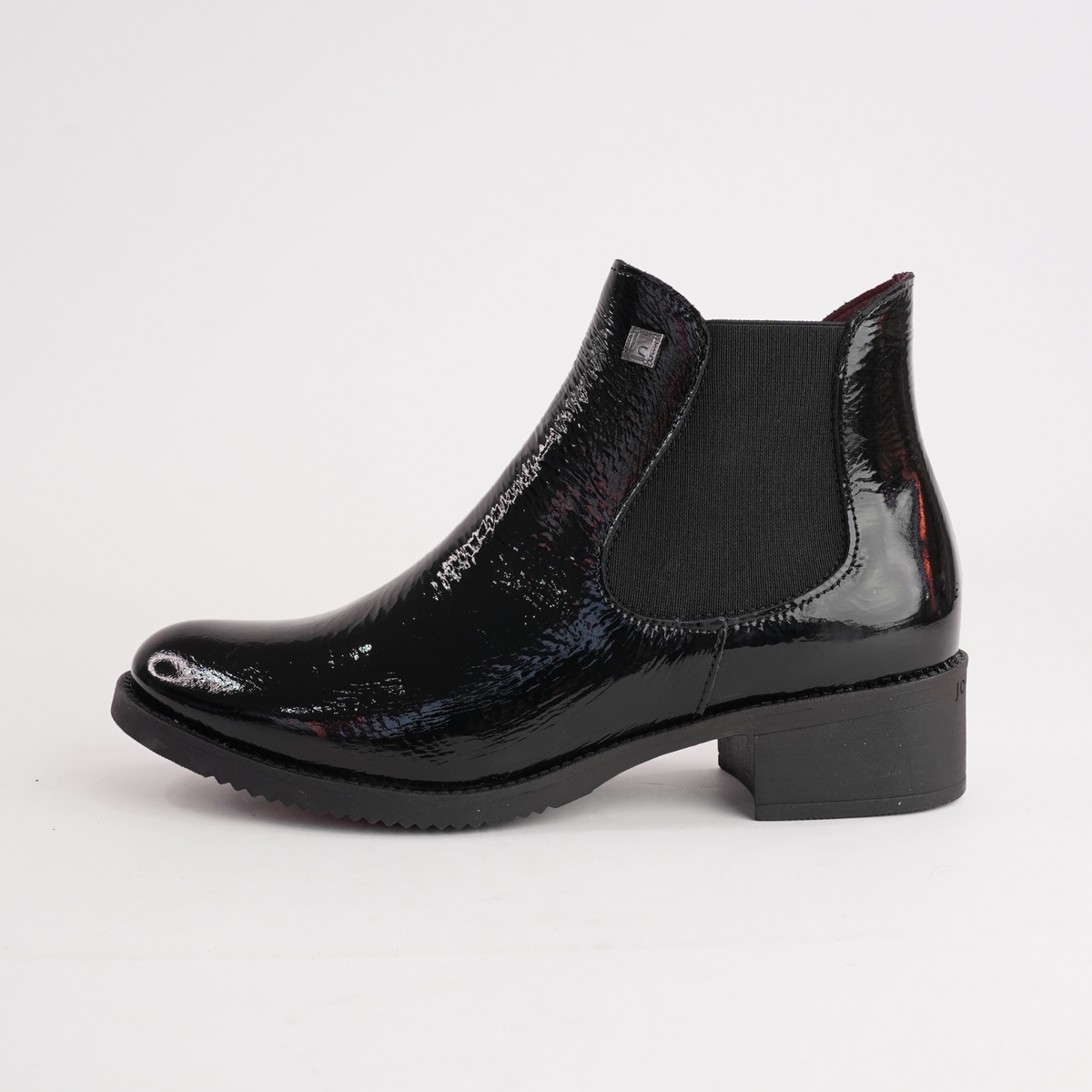 Js-2181 Black Patent Leather Ankle Boots