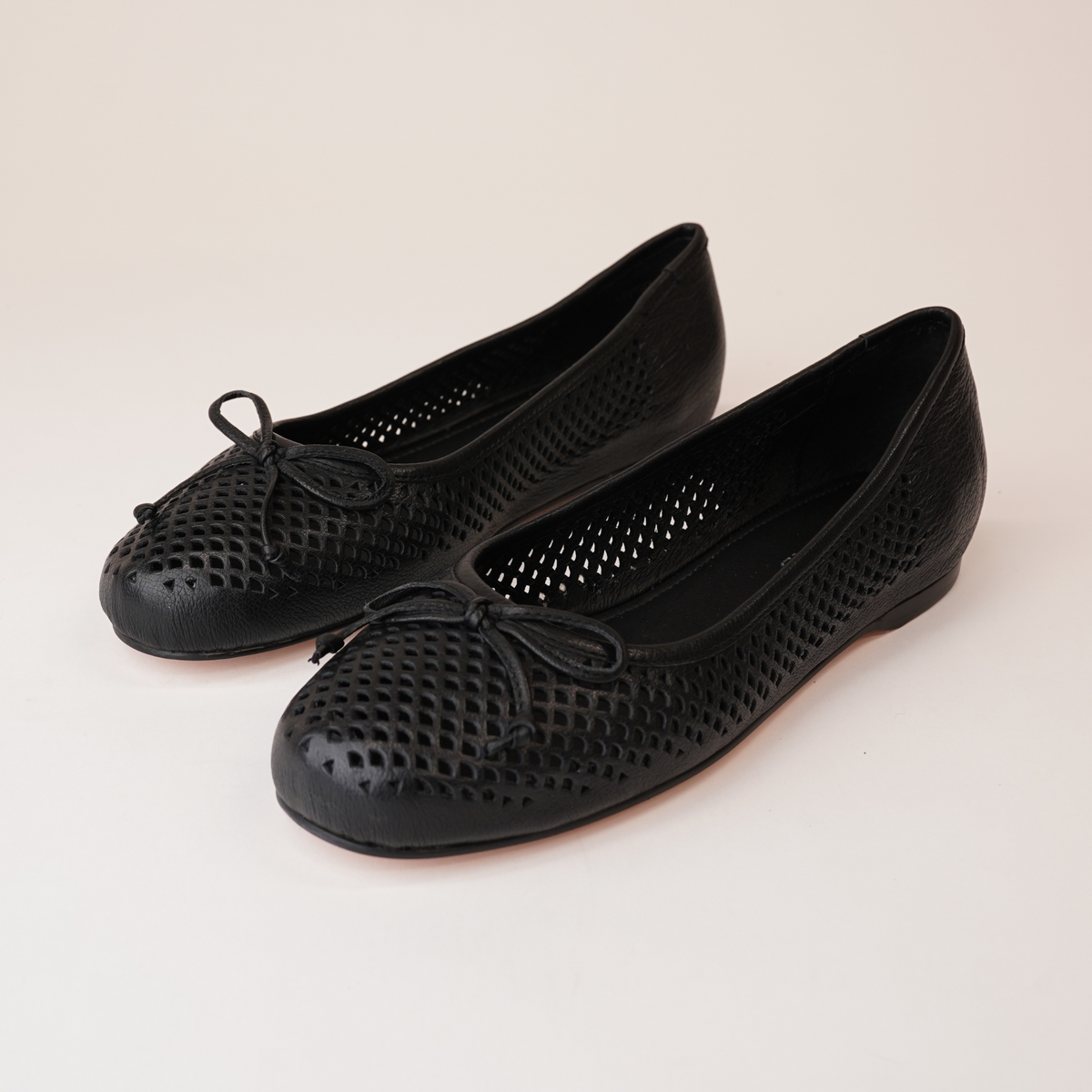 Appso Black Leather Ballet Flats - TOP END | Shouz
