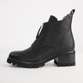 Dazzler Black/ Black Leather Ankle Boots